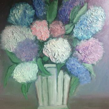 Painting titled "Lilas" by Sébastien Frau, Original Artwork, Oil