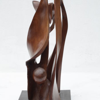 Escultura intitulada "Naissance" por Sébastien Gleize, Obras de arte originais, Madeira