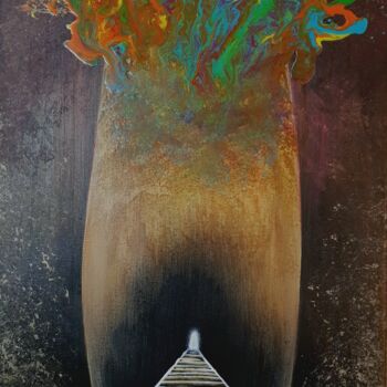 Schilderij getiteld "Baobab Spirit" door Sebastien Josie, Origineel Kunstwerk, Acryl