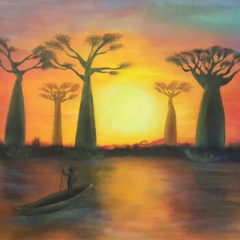 Painting titled "Baobab" by Sebastien Josie, Original Artwork, Acrylic