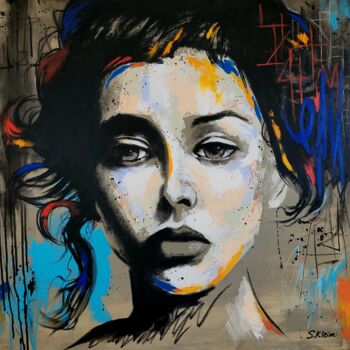 Painting titled "Lou" by Sébastien Klein, Original Artwork, Acrylic Mounted on Wood Stretcher frame