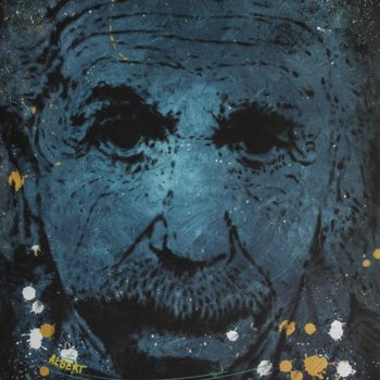 Pittura intitolato "Albert Einstein" da Hespé, Opera d'arte originale, Acrilico