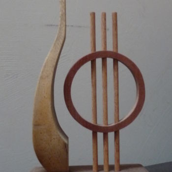 Sculpture titled "muzik" by Sebastien Riga, Original Artwork, Wood