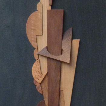 Sculpture titled "tribute to lipchitz" by Sebastien Riga, Original Artwork, Wood