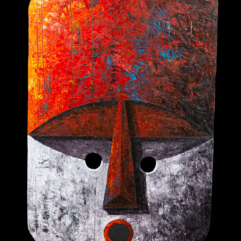 Pittura intitolato "BAB II RED" da Sebastien Royez, Opera d'arte originale, Olio Montato su Telaio per barella in legno