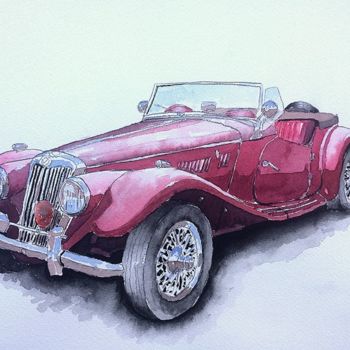 Painting titled "Morgane 1958" by Sébastien Vinolo, Original Artwork, Watercolor