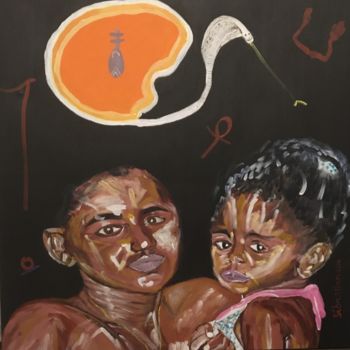 Pintura intitulada "Nanou et Kandy 2" por Sébastian, Obras de arte originais, Acrílico