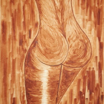 Painting titled "femme nue de dos" by Sébastien Baraquin, Original Artwork, Oil