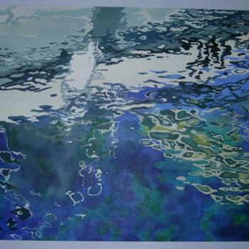 Peinture intitulée "Reflets bleus" par Seb, Œuvre d'art originale
