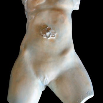 Sculpture titled "Femme Orchidée" by Sébastien Taille Sculpteur, Original Artwork, Plaster