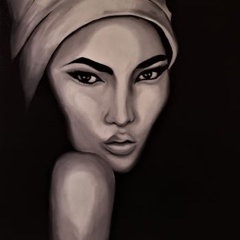 Peinture intitulée "Woman in Darkness" par Cédù, Œuvre d'art originale, Huile