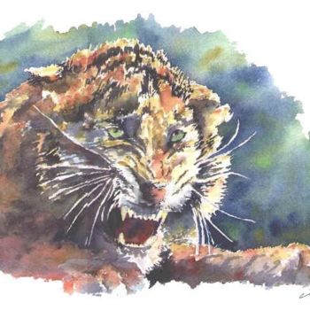 Peinture intitulée "Tigre" par Sebastián Castillos, Œuvre d'art originale, Huile