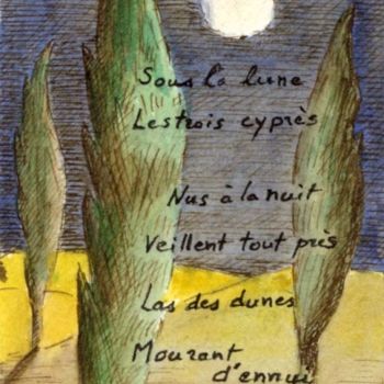 Painting titled "Sous la lune" by Jean Sebillotte, Original Artwork, Other