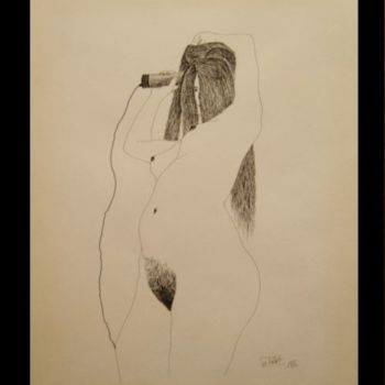 Malerei mit dem Titel "Jeune fille se séch…" von Ferenc Sebök, Original-Kunstwerk