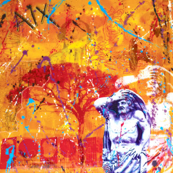 Картина под названием "AIX" - Secam, Подлинное произведение искусства, Акрил Установлен на Металл