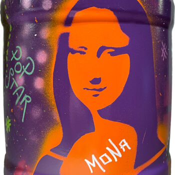 Schilderij getiteld "MONALISA KEG" door Secam, Origineel Kunstwerk, Stencil