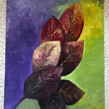Painting titled "Leaf" by Seda Eyuboglu, Original Artwork, Acrylic
