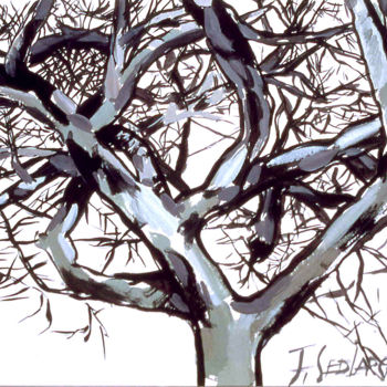Peinture intitulée "The tree" par Jivko Sedlarski, Œuvre d'art originale, Papier