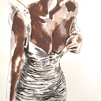 Disegno intitolato "Etude pour une Robe…" da Jivko Sedlarski, Opera d'arte originale, Acrilico