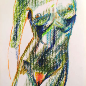 Dessin intitulée "la Rousse" par Jivko Sedlarski, Œuvre d'art originale, Pastel