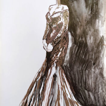 Dessin intitulée "Etude pour une Robe…" par Jivko Sedlarski, Œuvre d'art originale, Acrylique