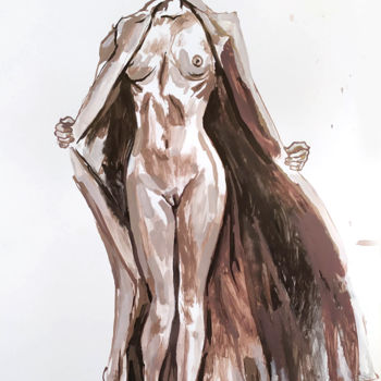 Drawing titled "Etude pour une Robe…" by Jivko Sedlarski, Original Artwork, Acrylic