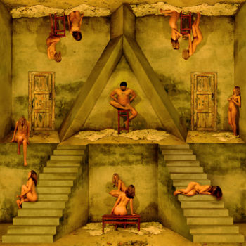 Arte digital titulada "The Cage-Pyramid" por Nikolai Sednin (Nicolas Sednin), Obra de arte original, Pintura Digital