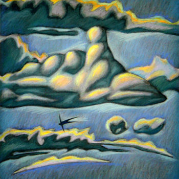 Картина под названием "Flying" - Николай Седнин (Nicolas Sednin), Подлинное произведение искусства, Пастель