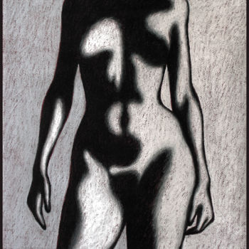 Картина под названием "Torso on grey" - Николай Седнин (Nicolas Sednin), Подлинное произведение искусства, Темпера