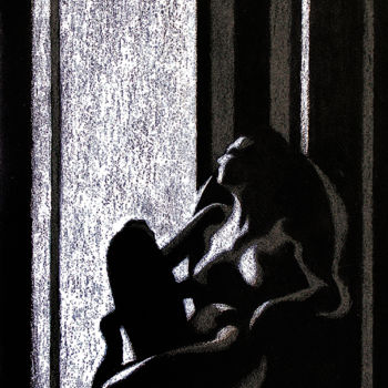 Картина под названием "In an armchair" - Николай Седнин (Nicolas Sednin), Подлинное произведение искусства, Темпера