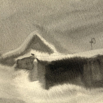 Malerei mit dem Titel "Blizzard" von Nikolai Sednin (Nicolas Sednin), Original-Kunstwerk, Aquarell