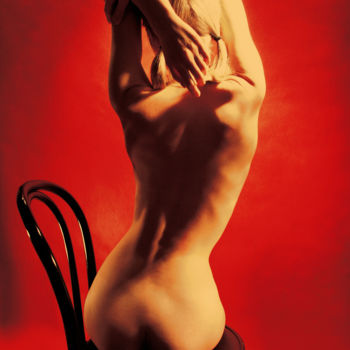 Φωτογραφία με τίτλο "Torso on red" από Николай Седнин (Nicolas Sednin), Αυθεντικά έργα τέχνης, Χειρισμένη φωτογραφία