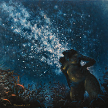 Painting titled "GYPSY NIGHT" by Aleksandr Zhuravliov, Original Artwork, Oil