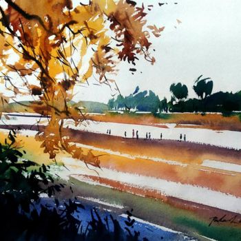 Painting titled "Autumn Influence" by Seeme, Original Artwork, Watercolor