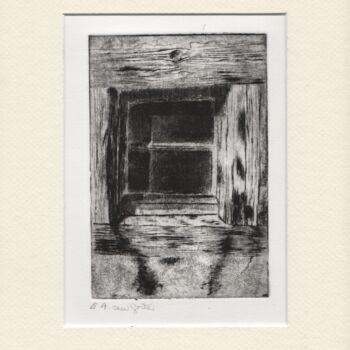 Druckgrafik mit dem Titel "La petite fenêtre" von Segal-Creismeas, Original-Kunstwerk, Radierung