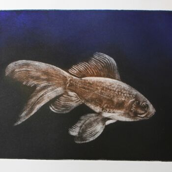 Gravures & estampes intitulée "Le poisson ( manièr…" par Segal-Creismeas, Œuvre d'art originale, Gravure Monté sur Autre pan…
