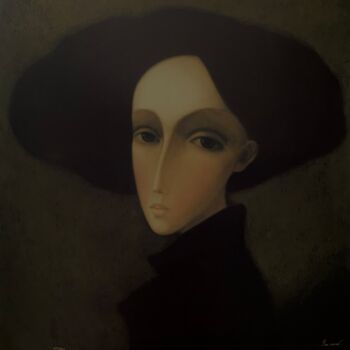 Painting titled "Baronesse" by Segueï Smirnov, Original Artwork, Screenprinting Mounted on Wood Stretcher frame
