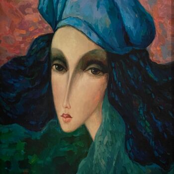 Painting titled "Marina" by Segueï Smirnov, Original Artwork, Screenprinting Mounted on Wood Stretcher frame