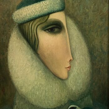 Painting titled "Alina" by Segueï Smirnov, Original Artwork, Screenprinting Mounted on Wood Stretcher frame