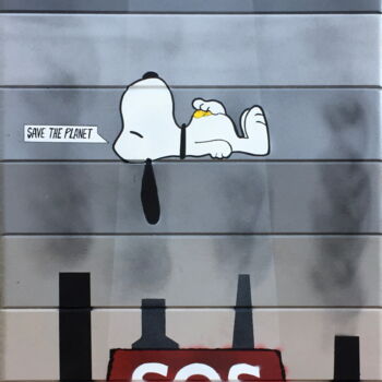 Pintura titulada "SAVE THE PLANET" por Segutoart, Obra de arte original, Pintura al aerosol Montado en Bastidor de camilla d…