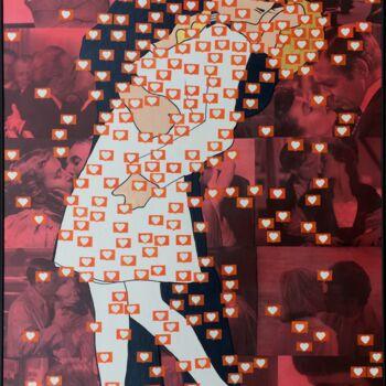 Malerei mit dem Titel "JUST KISS ME" von Segutoart, Original-Kunstwerk, Sprühfarbe Auf Andere starre Platte montiert