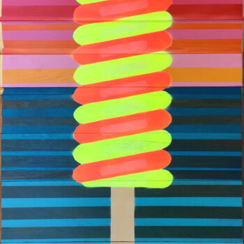 Painting titled "TWISTER" by Segutoart, Original Artwork, Spray paint Mounted on Wood Panel