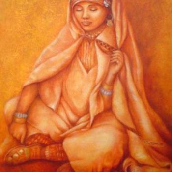 Peinture intitulée "Marocaine" par Sehla Kilani, Œuvre d'art originale