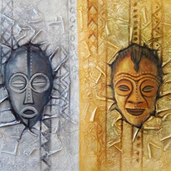 Colagens intitulada "african twins" por Seif Soud, Obras de arte originais