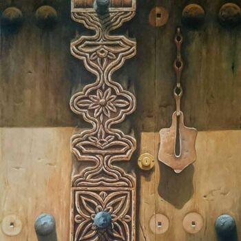 Malerei mit dem Titel ""Old Arab Door"" von Seif Soud, Original-Kunstwerk, Öl
