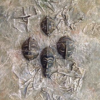 Collagen mit dem Titel "Makonde" von Seif Soud, Original-Kunstwerk