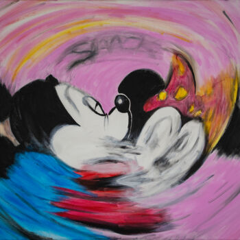 Peinture intitulée "Le baiser" par Seko One, Œuvre d'art originale, Acrylique Monté sur Châssis en bois