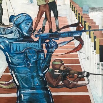 Peinture intitulée "If you shoot, then…" par Seksikoza Loveenergy Style Contemporary, Œuvre d'art originale, Huile