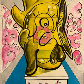 "The Rooster" başlıklı Tablo Seksikoza Loveenergy Style Contemporary tarafından, Orijinal sanat, Petrol