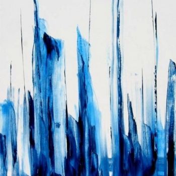 Painting titled "blue is blue" by Andre Pourtales, Original Artwork, Oil